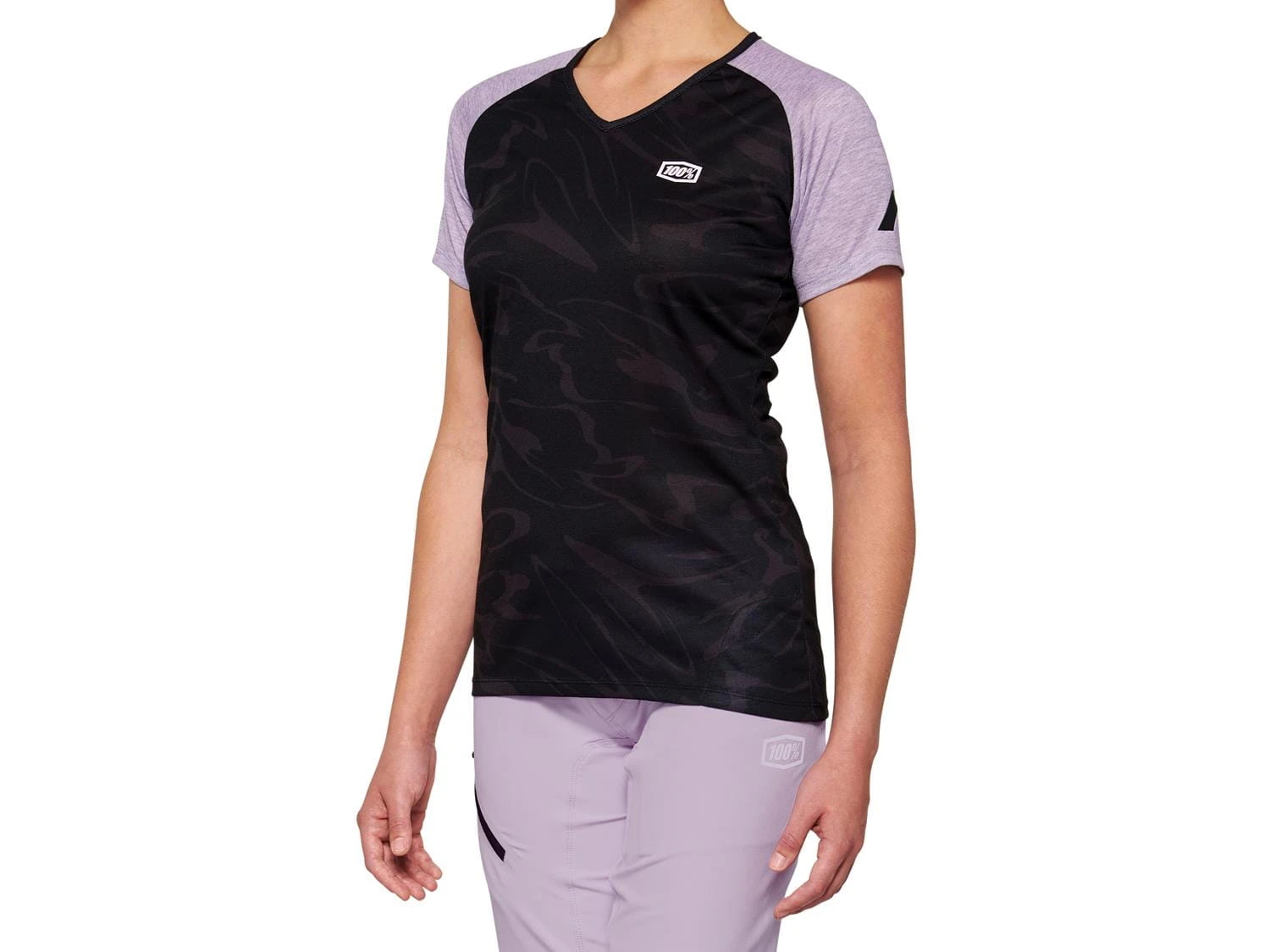100% Airmatic Short Sleeve Jersey Voor Dames - Zwart/Lavendel 1 100% Airmatic Short Sleeve Jersey Voor Dames - Zwart/Lavendel
