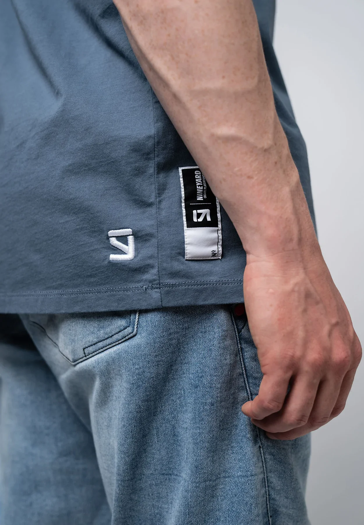 STREET. Gekleurd T-Shirt - Gebruikt Grijsblauw 5 STREET. Gekleurd T-Shirt - Gebruikt Grijsblauw - Afbeelding 5