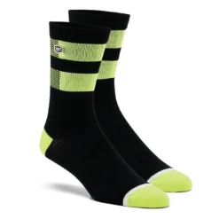 100% Flow Sokken - Zwart / Fluo Geel