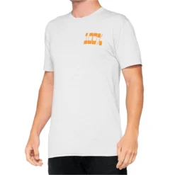 Fiets Vonk Verkoopwinkel 27 100% Trona Tech Tee - Functioneel T-shirt - Krijt - Wit/Oranje