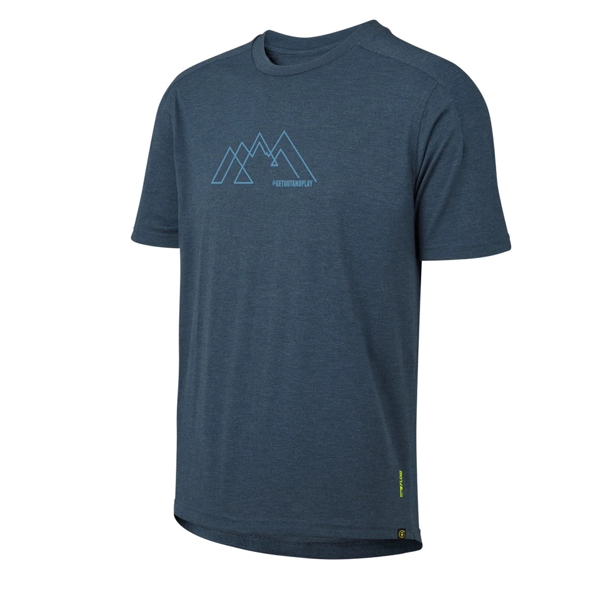 IXS Flow Tech T-shirt Met Bergbeklimmersmotief - Blauw 1 IXS Flow Tech T-shirt Met Bergbeklimmersmotief - Blauw