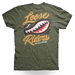 LOOSE RIDERS Heren T-shirts - Airshark Olive 3 LOOSE RIDERS Heren T-shirts - Airshark Olive -Fiets Vonk Verkoopwinkel MensT Shirts LooseRiders AirsharkOlive 2