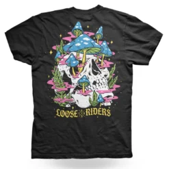LOOSE RIDERS Heren T-shirts - Shroom Skull Zwart 3 LOOSE RIDERS Heren T-shirts - Shroom Skull Zwart -Fiets Vonk Verkoopwinkel MensT Shirts LooseRiders ShroomSkullBlack 2
