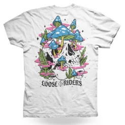 LOOSE RIDERS Heren T-shirts - Shroom Skull Wit -Fiets Vonk Verkoopwinkel MensT Shirts LooseRiders ShroomSkullWhite 2