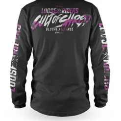 LOOSE RIDERS Tech Heren Jersey Longsleeve - Paars Camo Zwart