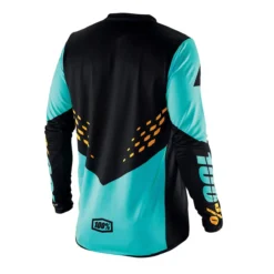 100% R-Core X DH Jersey - Zwart/Turquoise 3 100% R-Core X DH Jersey - Zwart/Turquoise -Fiets Vonk Verkoopwinkel trikot black cyan